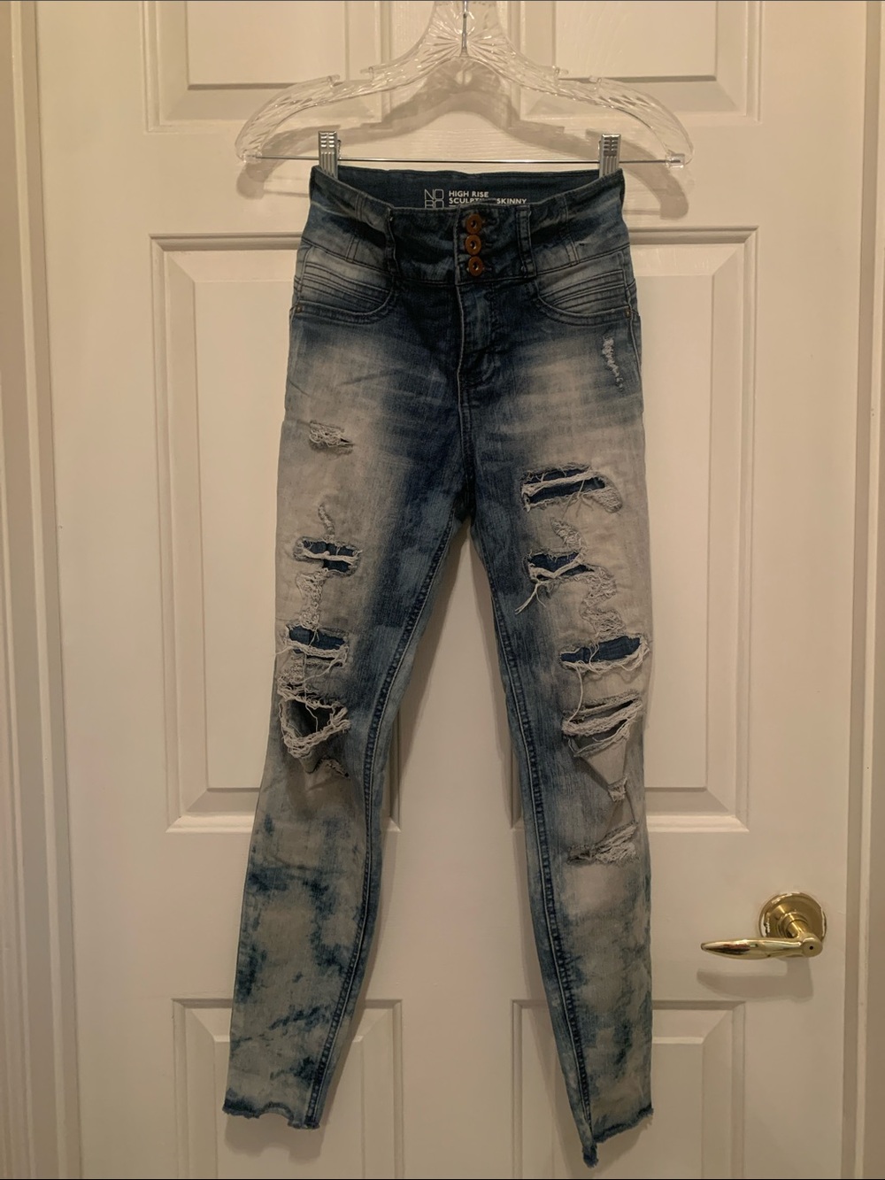 NOBO Distressed Light Wash Skinny Jeans